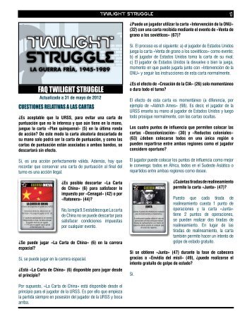 FAQ TWILIGHT STRUGGLE - Devir