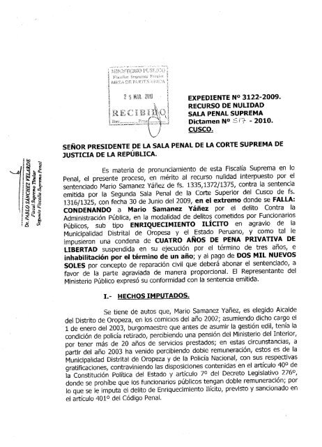 RECURSO DE NULIDAD - Ministerio Público