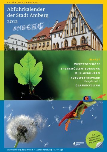 Abfuhrkalender der Stadt Amberg 2012