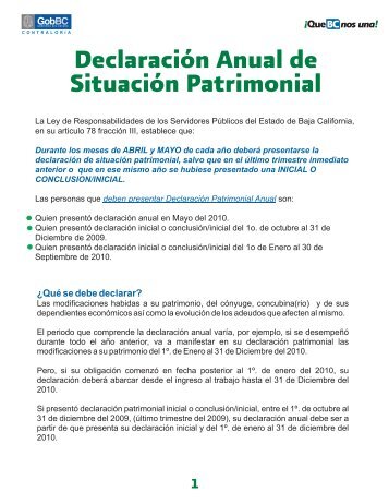 nos una ! Declaración Anual de Situación Patrimonial