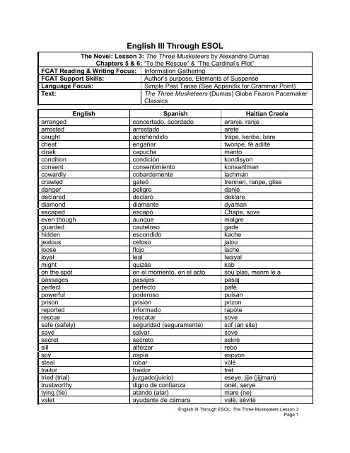 English 2 Through ESOL - The School District of Palm Beach County