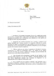 Cópia da Carta enviada a 8 de Janeiro - Presidência da República