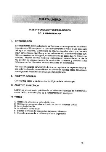 Bases y fundamentos fisiológicos de la hidroterapia - BVSDE ...