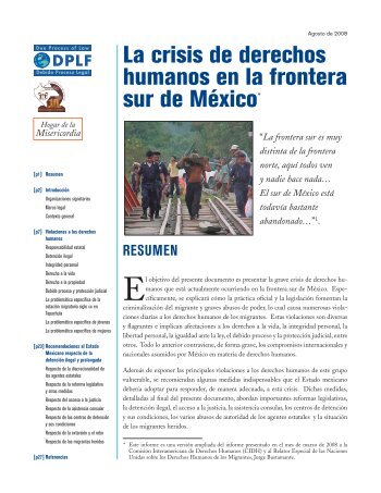 La crisis de derechos humanos en la frontera sur de México*