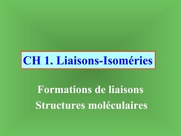 CH 1. Liaisons-Isoméries - AFD