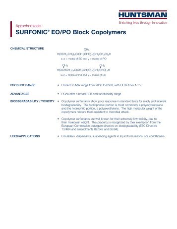 SURFONIC® EO/PO Block Copolymers