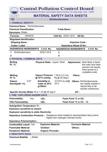 MATERIAL SAFETY DATA SHEETS