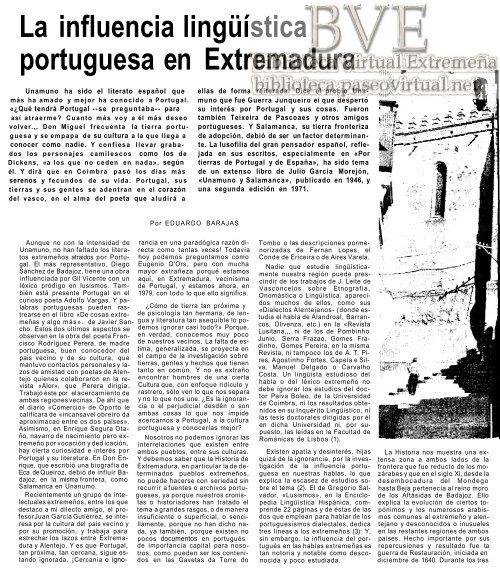 La influencia lingüística portuguesa en Extremadura - Paseo Virtual ...