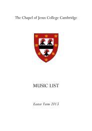 Easter Term - Jesus College