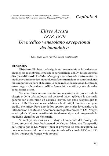 Eliseo Acosta 1818-1879 Un médico venezolano excepcional ...