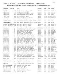 Choral Music List - Alliance Publications Inc