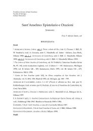 Sant'Anselmo: Epistolario e Orazioni - Pontificio Ateneo S. Anselmo