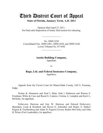 Austin Building Company - Third District Court of Appeal