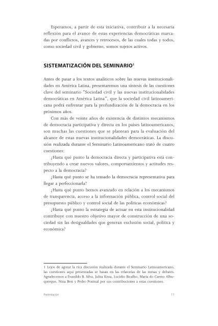 sociedad civil y nuevas institucionalidades democráticas en ... - Polis