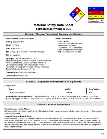 MSDS - Finar Chemicals Limited