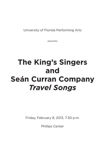 The King's Singers and Seán Curran Company Travel Songs