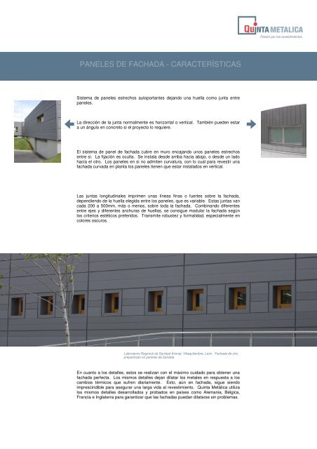 Ficha sistema paneles fachada - Quinta Metálica