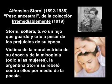 Alfonsina Storni (1892-1938) “Peso ancestral”, de la colección ...