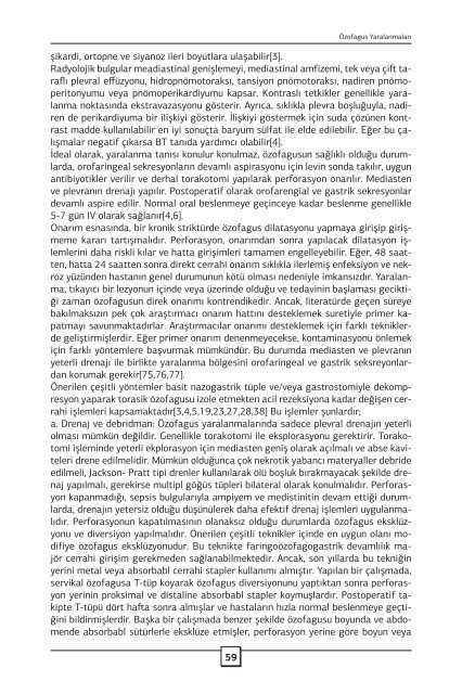 Özofagus Yaralanmaları - Journal of Clinical and Analytical Medicine