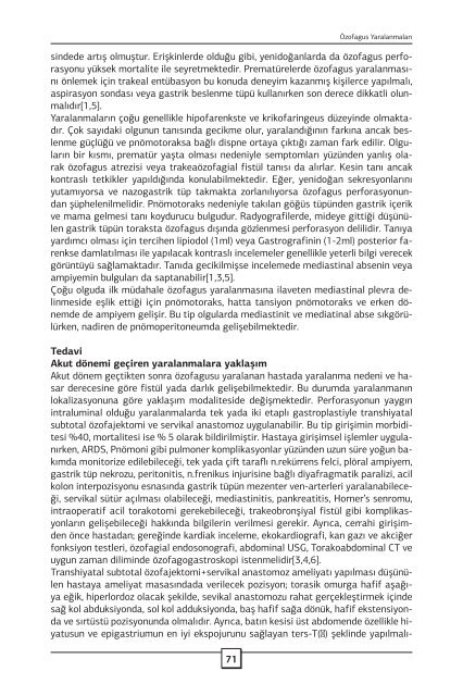 Özofagus Yaralanmaları - Journal of Clinical and Analytical Medicine