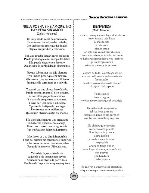 Poemas Universales - Defensoría de los Derechos Humanos del ...