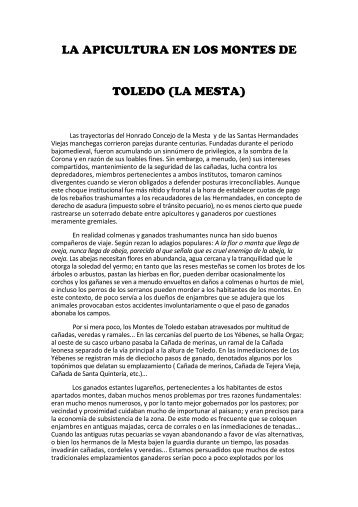 LA APICULTURA EN LOS MONTES DE TOLEDO ... - Los Yébenes