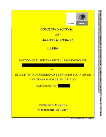 comision nacional de arbitraje medico laudo - Comisión Nacional ...
