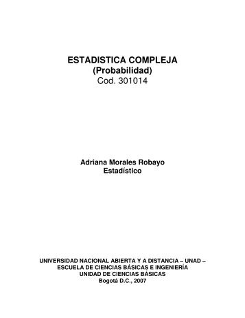 ESTADISTICA COMPLEJA (Probabilidad) Cod. 301014