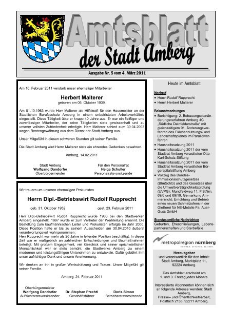 Amtsblatt 05-2011.pub - Stadt Amberg