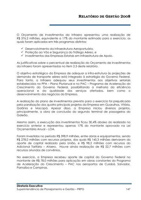 Relatório_de_Gestão_2008_Final_Versão enviada à ... - Infraero