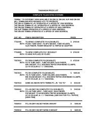 TAKAHASHI PRICE LIST