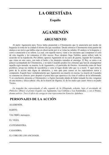 LA ORESTÍADA AGAMENÓN