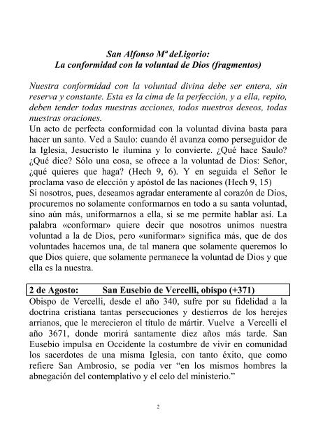 SANTORAL DEL MES —Sed santos para mí, porque yo, Yahvé, soy ...