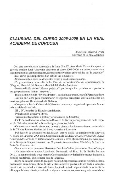 Boletín de la Real Academia de Córdoba, de Ciencias, Bellas Letras ...