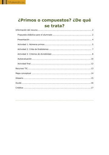 Para el alumnado: ¿Primos o compuestos? ¿De qué se trata?