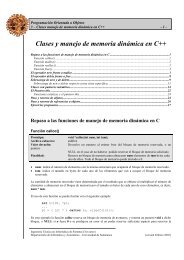 Clases y manejo de memoria dinámica en C++ - Universidad de ...