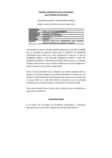 TRIBUNAL ADMINISTRATIVO DE ANTIOQUIA ... - Rama Judicial