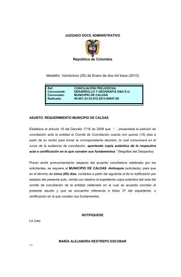 República de Colombia Medellín, Veinticinco (25 ... - Rama Judicial