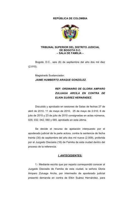 TRIBUNAL SUPERIOR DEL DISTRITO JUDICIAL - Rama Judicial
