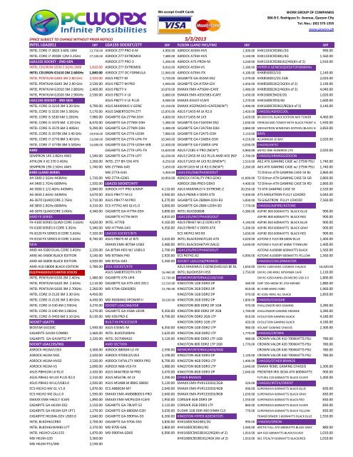 price subject to change without prior PCWORX