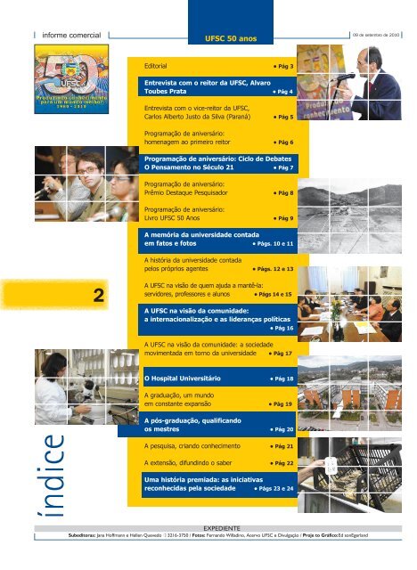 Caderno UFSC 50 Anos - Agência de Comunicação da UFSC