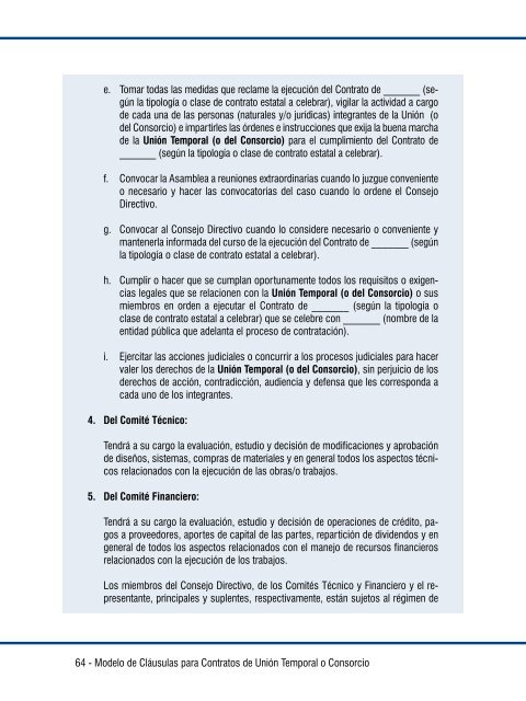 Modelo de Cláusulas para Contratos de Unión Temporal o Consorcio