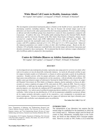 Urquhart, White blood Cell Count in Health Jamaican Adults.qxp