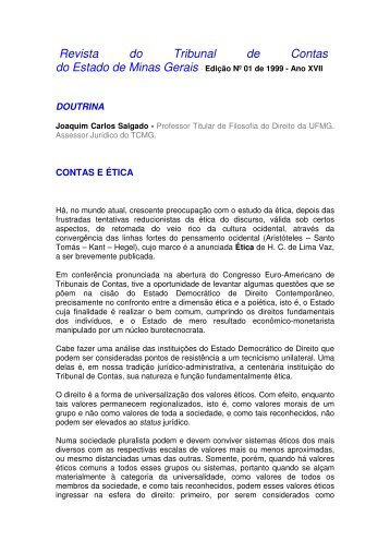 Contas e Ética - Joaquim Carlos Salgado - Portal Conselhos MG