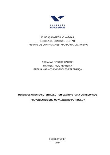 fundação getulio vargas escola de contas e gestão ... - ECG / TCE-RJ