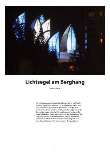 Lichtsegel am Berghang - Scherrer Metec AG