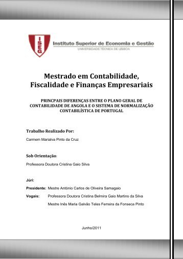 Mestrado em Contabilidade, Fiscalidade e ... - UTL Repository