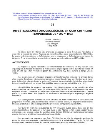 TEMPORADAS DE 1992 Y 1993 Dirk Van ... - Asociacion Tikal