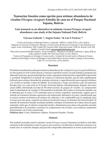 Transectos lineales como opción para estimar abundancia ... - SciELO