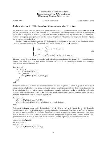 Eliminación Gaussiana sin Pivoteo